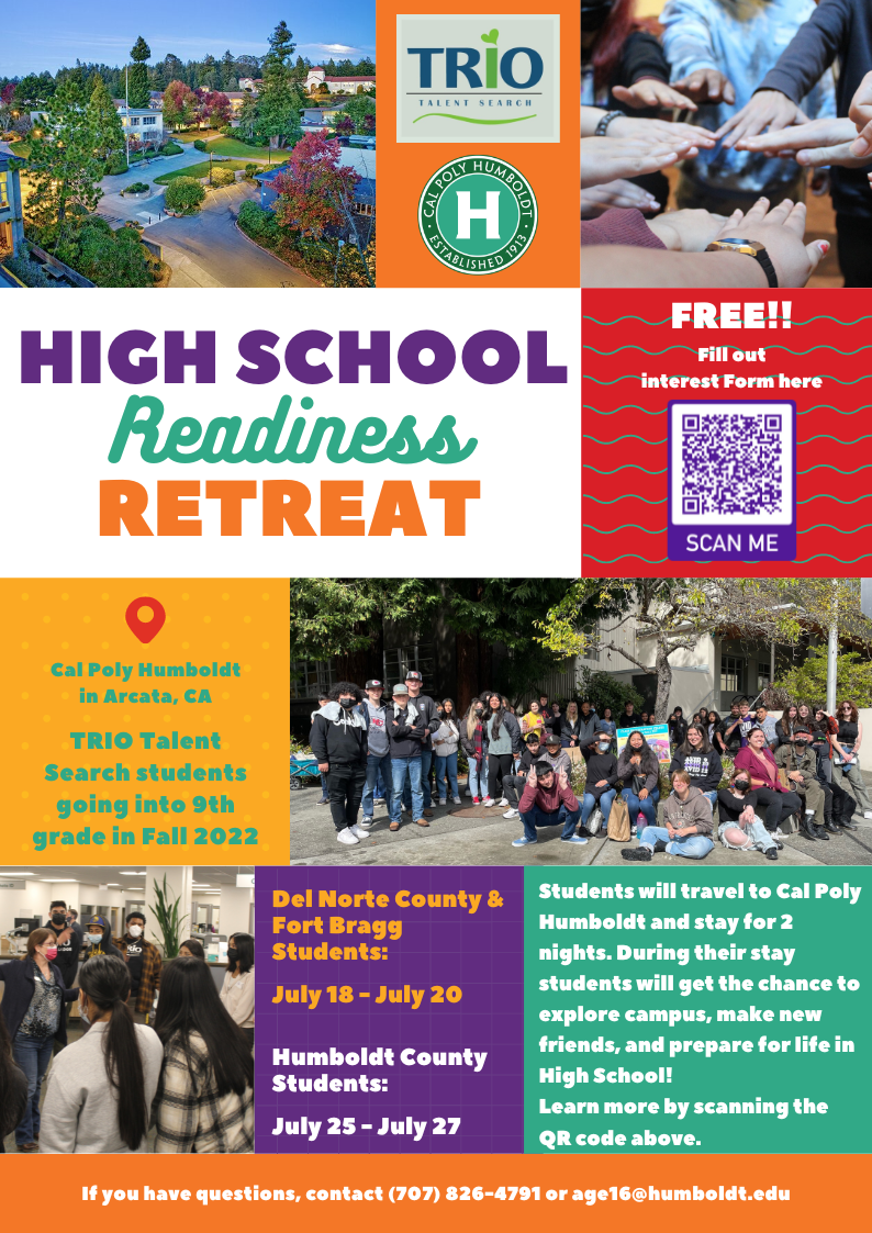 High School Readiness Retreat Flyer, more info below
