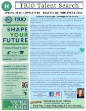First page of the 2022 Spring Newsletter
